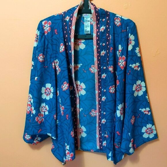 Free People Ocean Combo Floral print Kona Kimono Cardigan Top - Picture 3 of 9